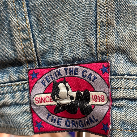 Handpainted retro pin up girl nose Art air force military denim jacket LG studs - Picture 14 of 16